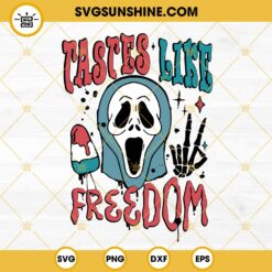 Tastes Like Freedom Ghostface SVG, Scream SVG, Patriotic Halloween SVG PNG DXF EPS