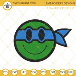 Raphael Ninja Turtle Smiley Face Embroidery Design Files