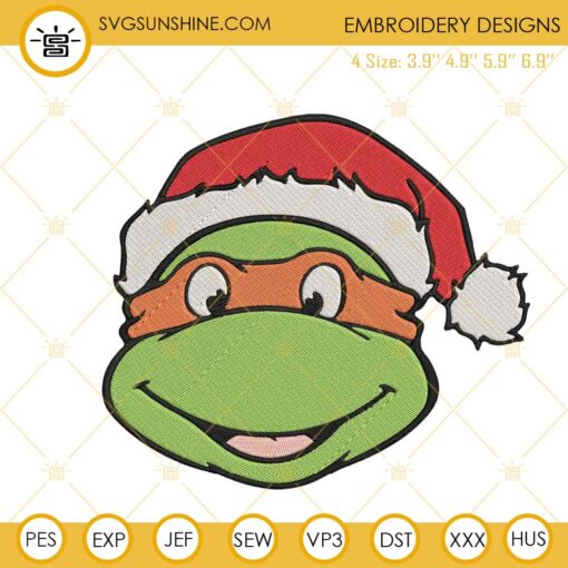 Michaelangelo Ninja Turtle Christmas Embroidery Designs