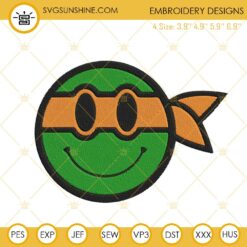 Michelangelo Ninja Turtle Smiley Machine Embroidery Designs