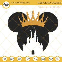 Minnie Head Crown Embroidery Files, Mouse Ears Disney Castle Embroidery Designs