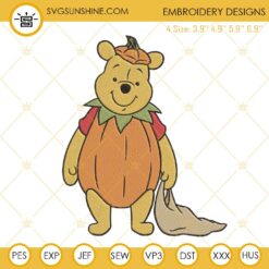 Pooh Halloween Embroidery Files, Winnie The Pooh Spooky Embroidery Designs