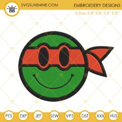 Raphael Ninja Turtle Smiley Face Embroidery Design Files