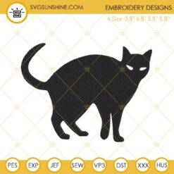 Black Cat Machine Embroidery Designs, Cat Halloween Embroidery Files