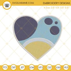 Bluey Heart Machine Embroidery Designs, Love Bluey Embroidery Files