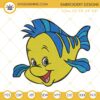 Flounder Ariel Embroidery Designs, Little Mermaid Fish Machine Embroidery Files