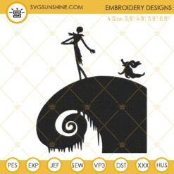 jack skellington And Zero Embroidery Files, Nightmare Before Christmas Embroidery Designs