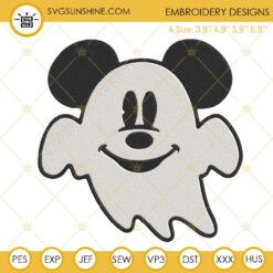 Cute Mickey Ghost Embroidery Files, Disney Mouse Halloween Embroidery Designs