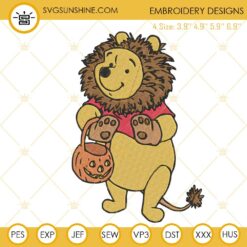 Pooh Costume Lion Halloween Embroidery Designs, Disney Spooky Embroidery Machine Files