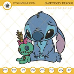 Stitch With Doll Embroidery Designs, Scrump Embroidery Files