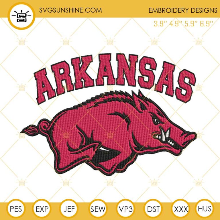 Custom Razorbacks Logo Arkansas Razorbacks Logo Embroidery Design Files