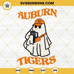 Auburn Tigers Football Boo Jee Ghost SVG, Ghost Drinking Stanley Tumbler SVG PNG DXF EPS Files