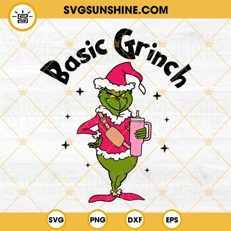 Basic Grinch Christmas Stanley Cup SVG, Basic Grinch SVG, Christmas ...