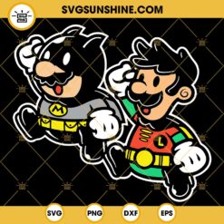 Batman And Robin Super Mario Bros SVG, Nitendo DC SVG PNG DXF EPS Files