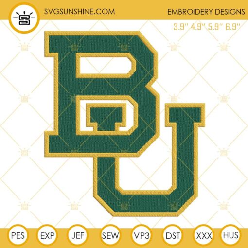 Baylor Bears Football Logo Embroidery Design Files