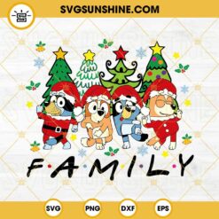 Bluey Family Christmas SVG, Bluey Christmas SVG, Christmas Cartoon SVG