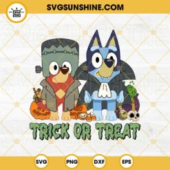 Bluey Frankenstein Vampire SVG, Bluey Trick Or Treat SVG PNG DXF EPS Files