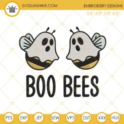Boo Bees Ghost Halloween Embroidery Designs