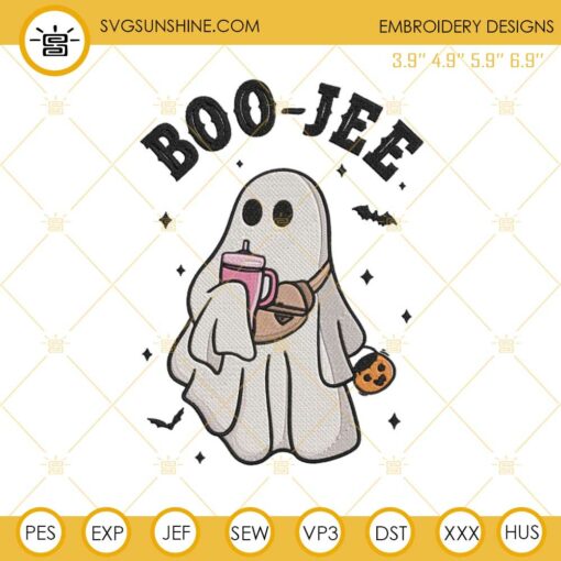 Boo Jee Embroidery Files, Boo Ghost Halloween Embroidery Designs