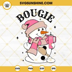 Bougie Snowman Stanley SVG, Christmas Snowman Stanley Tumbler Inspired Belt Bag SVG PNG Files