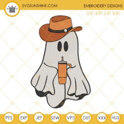 Boo Jee Ghost With Cup Embroidery Designs