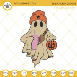 Boo Jee Ghost Stanley Cup Embroidery Design Files