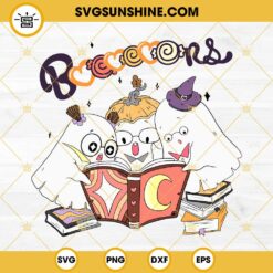 Boo Reading Book Halloween SVG PNG DXF EPS Cut Files