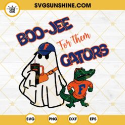 Boo Jee For Them Gators Ghost SVG, Florida Gators Ghost Halloween SVG PNG DXF EPS Files