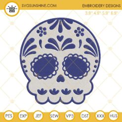 Calaverita Conchas Skull Mexican Embroidery Designs