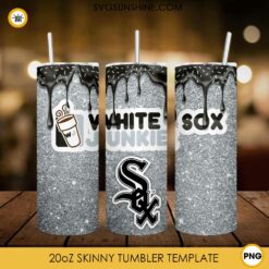 Chicago White Sox Dunkie Junkie Glitter 20oz Tumbler Wrap PNG File