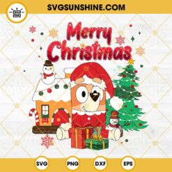 Chilli Heeler Bluey Merry Christmas SVG PNG DXF EPS Files