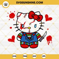 Chucky Hello Kitty SVG, Kawaii Halloween SVG PNG DXF EPS Files
