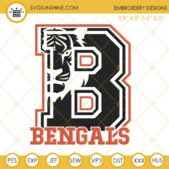 Cincinnati Bengals Tiger Face Logo Embroidery Design Files