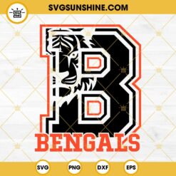 Cincinnati Bengals Tiger Face Logo SVG PNG DXF EPS Cut Files