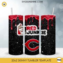 Cincinnati Reds Dunkie Junkie Glitter 20oz Tumbler Wrap PNG File