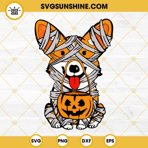 Corgi Dog Pumpkin Halloween SVG, Scary Corgi Dog Halloween SVG PNG Files
