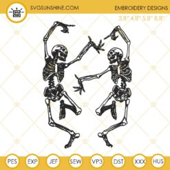 Dancing Skeleton Halloween Embroidery Designs