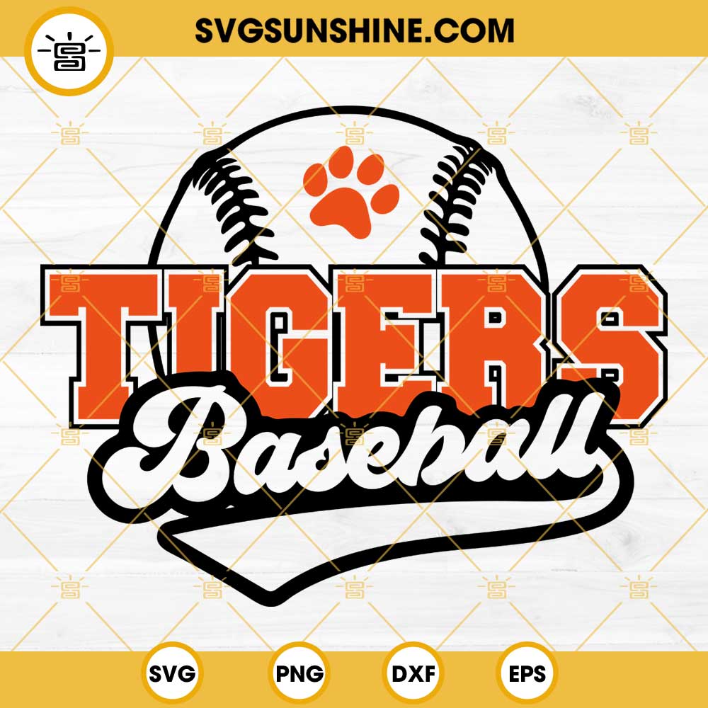 Detroit Tigers Baseball, SVG file, PNG file, EPS file, DXF file