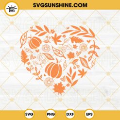 Fall Heart SVG Designs, Autumn Heart SVG PNG DXF EPS Cut Files