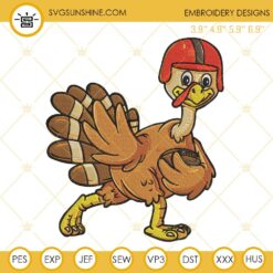 Football Turkey Thanksgiving Embroidery Design Files
