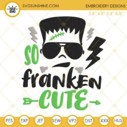Frankenstein So Cute Halloween Embroidery Design Files
