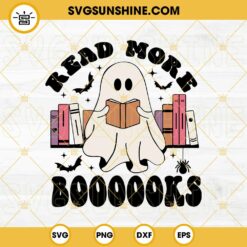 Ghost Read More Books SVG, Ghost Books SVG, Booooks SVG, Halloween Reading SVG, Librarian Ghost SVG