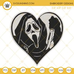 Ghostface Heart Embroidery Designs