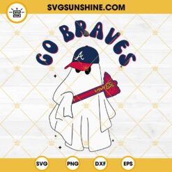 Go Braves Boo Jee Ghost SVG, Atlanta Braves Ghost Halloween SVG PNG DXF EPS Files