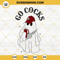 Go Cocks Football Boojee Ghost SVG, South Carolina Gamecocks Ghost Drinking Stanley Tumbler SVG PNG DXF EPS Files