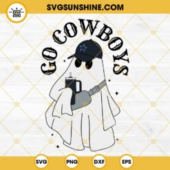 Go Cowboys Football Boojee Ghost SVG, Dallas Cowboys Ghost Drinking Stanley Tumbler SVG PNG DXF EPS Files