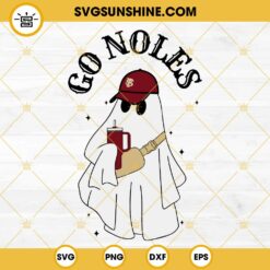 Go Noles Football Boojee Ghost SVG, Florida State Seminoles Ghost Drinking Stanley Tumbler SVG PNG DXF EPS Files