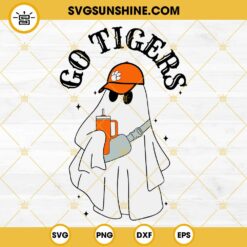 Go Tigers Football Boojee Ghost SVG, Clemson Tigers Ghost Drinking Stanley Tumbler SVG PNG DXF EPS Files