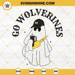 Go Wolverines Boojee Ghost SVG, Michigan Wolverines Ghost Drinking Stanley Tumbler SVG PNG DXF EPS Files