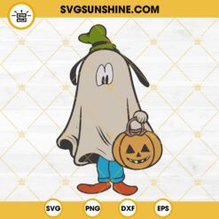 Goofy Ghost Halloween Pumpkin SVG, Disney Goofy Halloween SVG PNG Cut Files